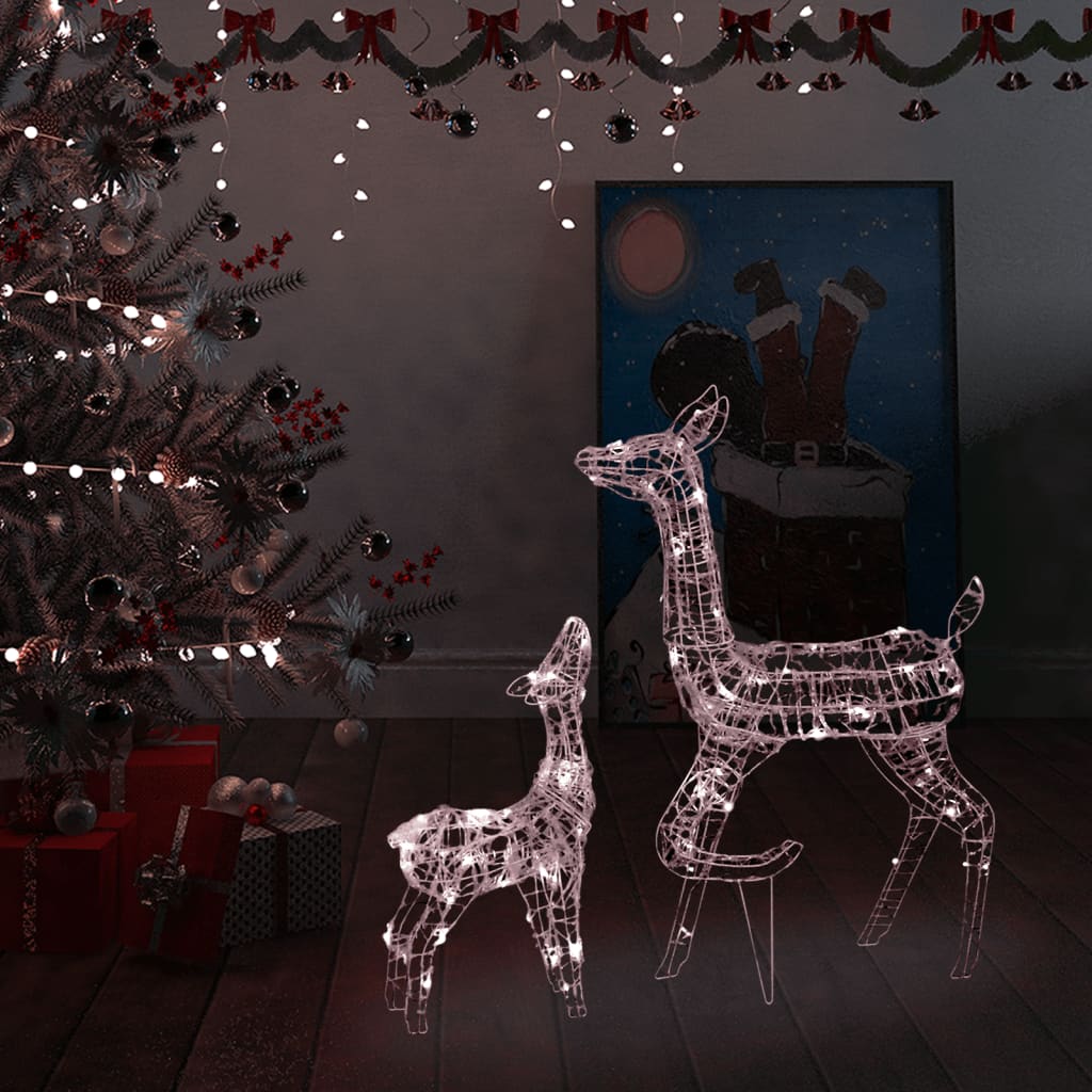 vidaXL Vánoční dekorace akrylová sobí rodinka 160 LED diod teplá bílá