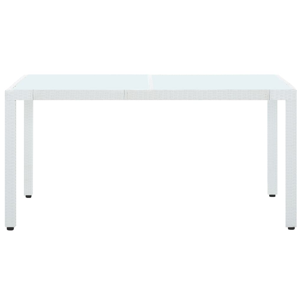 vidaXL Zahradní stůl bílý 150 x 90 x 75 cm polyratan