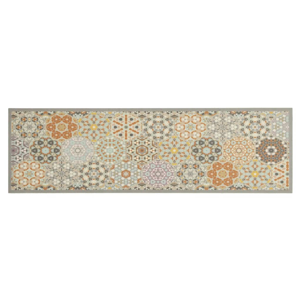 vidaXL Kuchyňský koberec omyvatelný Šestihranný vzor 45 x 150 cm samet