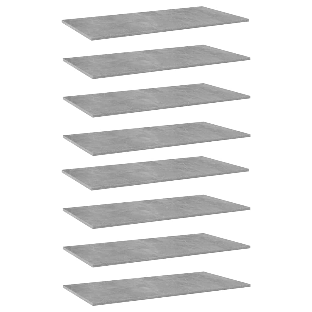 vidaXL Přídavné police 8 ks betonově šedé 80 x 20 x 1,5 cm dřevotříska