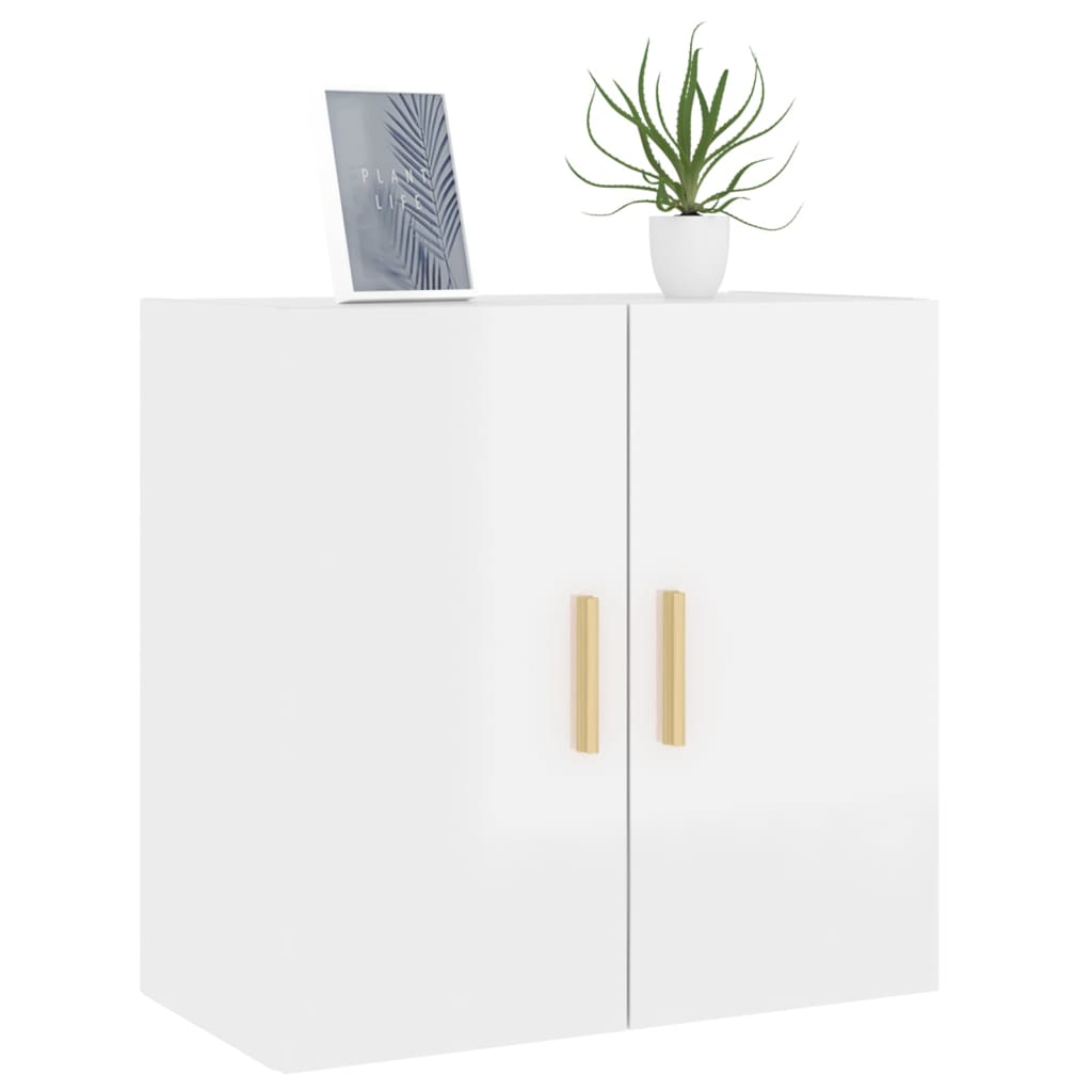 vidaXL Nástěnná skříňka bílá s vysokým leskem 60 x 30 x 60 cm kompozit
