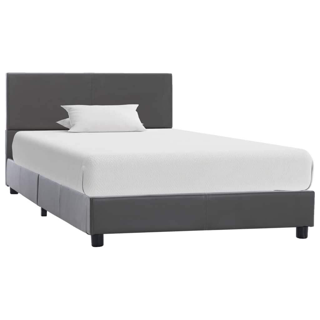 vidaXL Rám postele šedý umělá kůže 100 x 200 cm