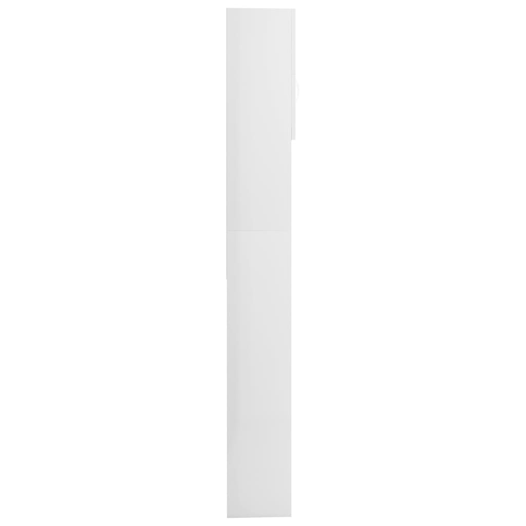 vidaXL Skříňka nad pračku bílá vysoký lesk 64 x 25,5 x 190 cm