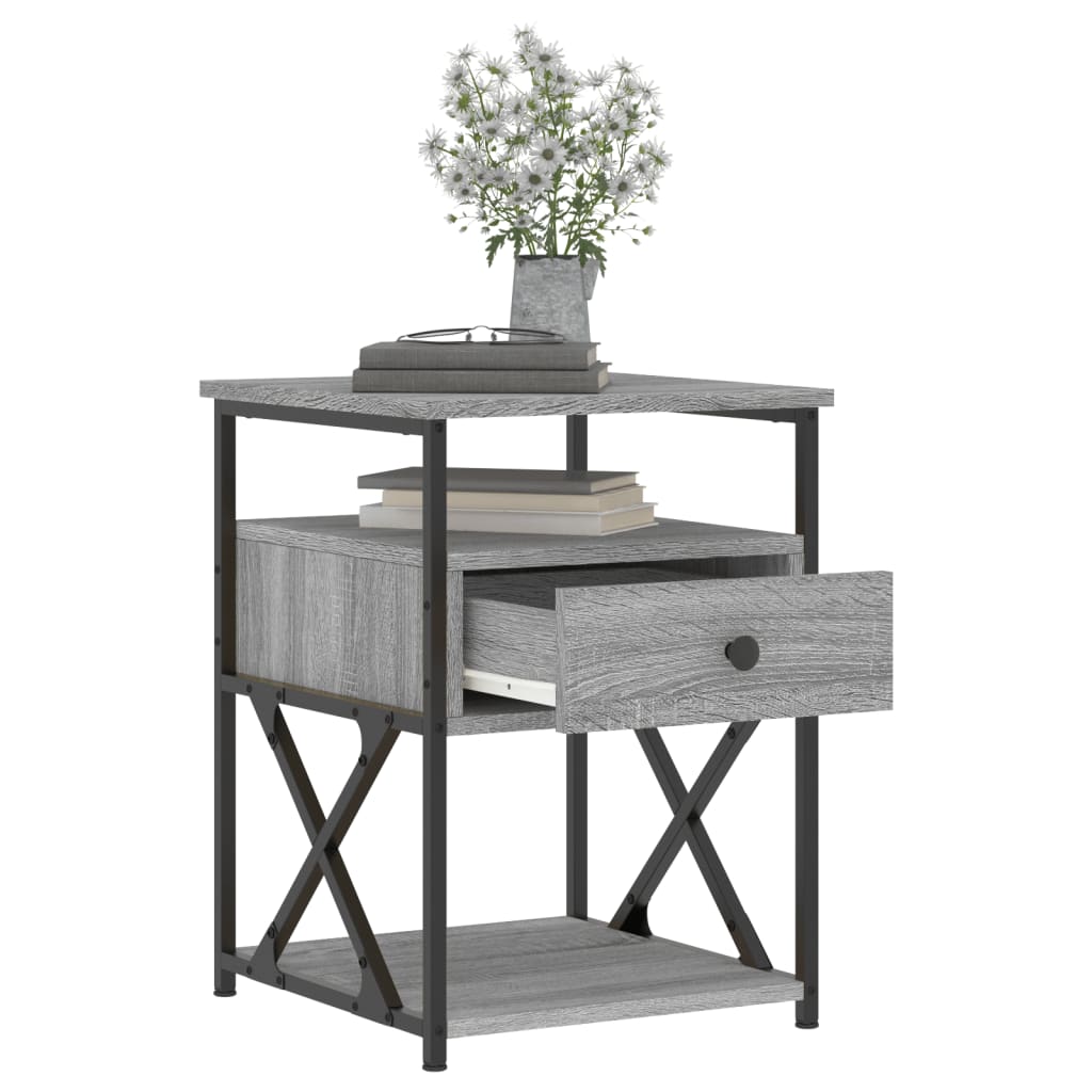 vidaXL Noční stolek šedý sonoma 40 x 42 x 55 cm kompozitní dřevo