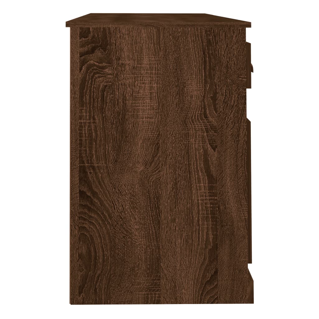 vidaXL Psací stůl se skříňkou hnědý dub kompozitní dřevo