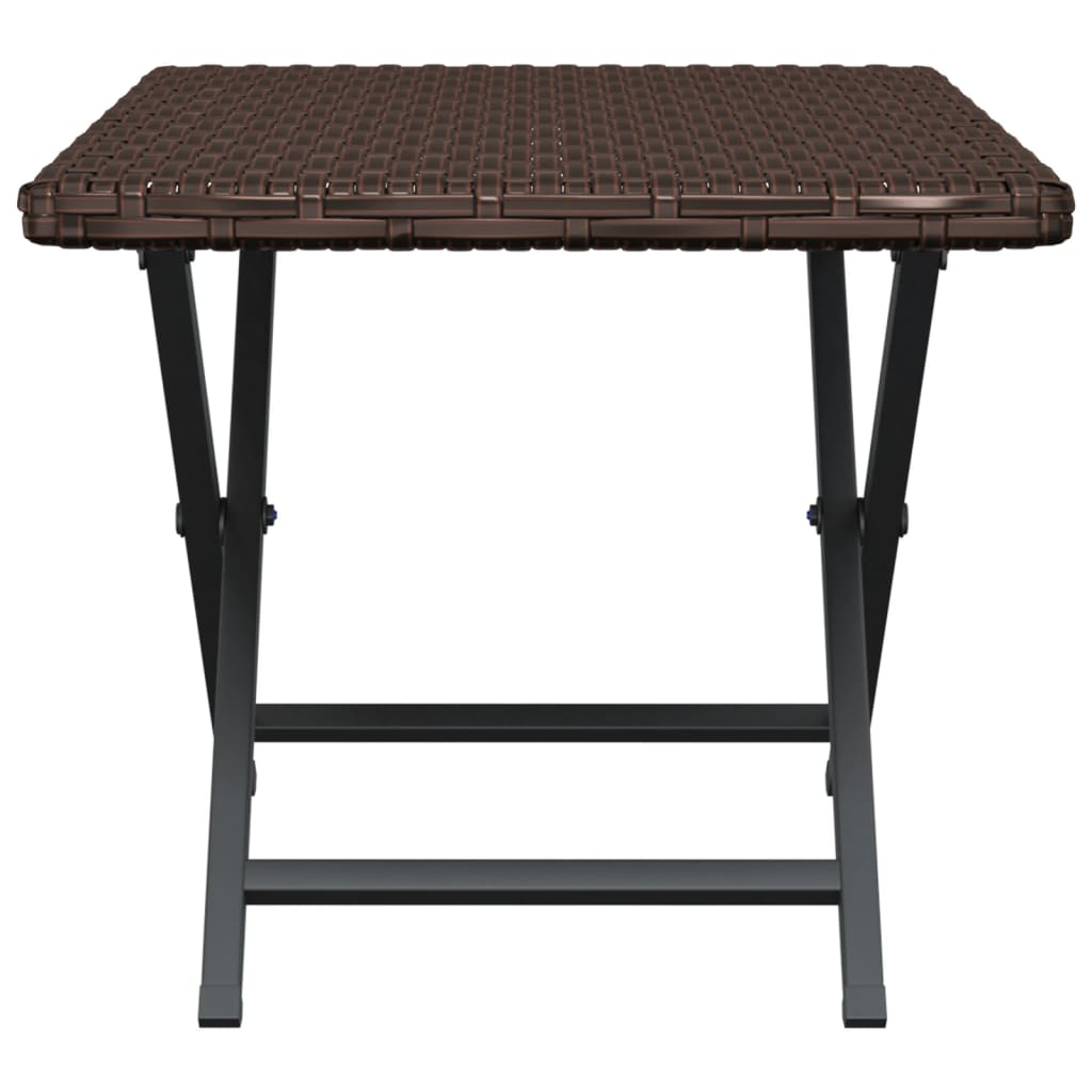 vidaXL Skládací stolek hnědý 45 x 35 x 32 cm polyratan