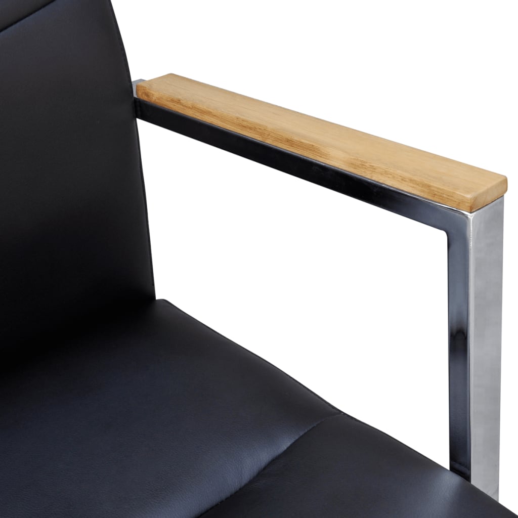 Kancelářská otočná židle z umělé kůže - černá