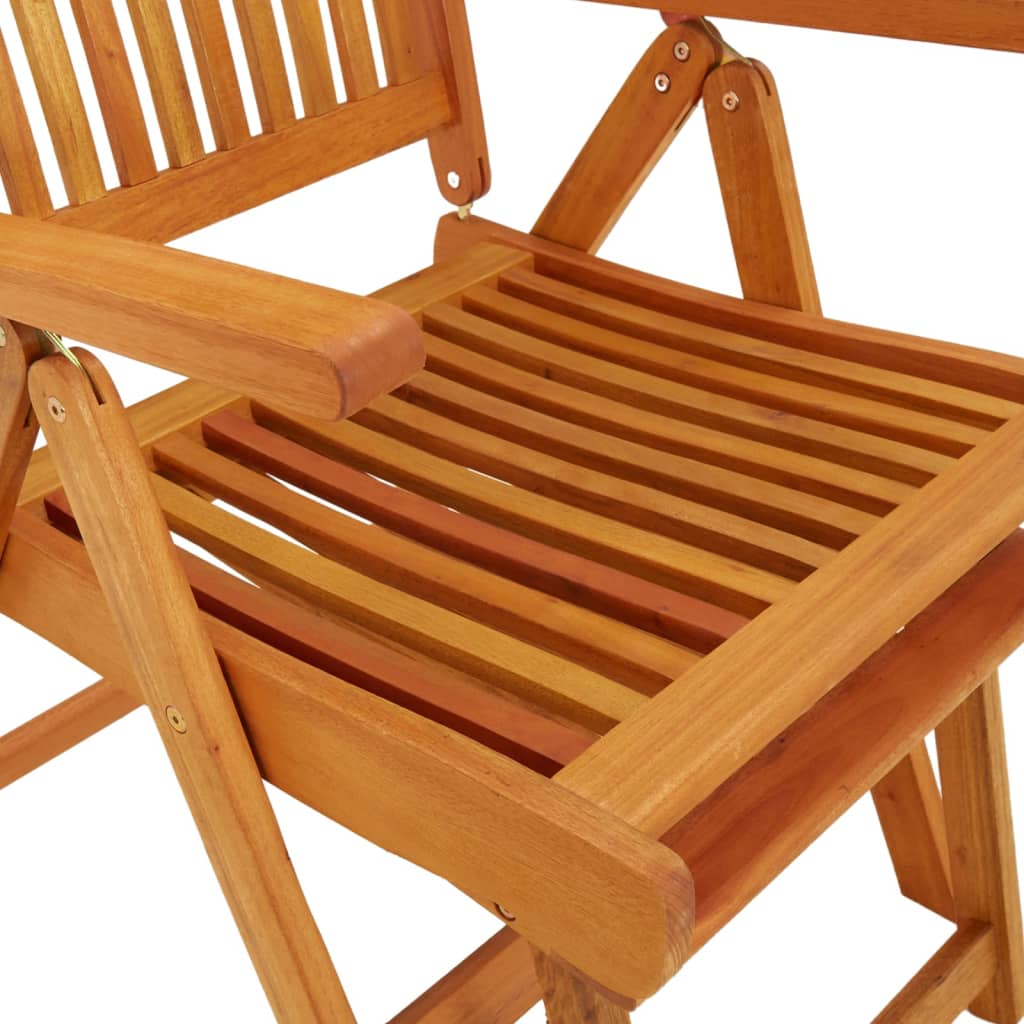 vidaXL Skládací zahradní židle s podnožkami 2 ks masivní eukalyptus