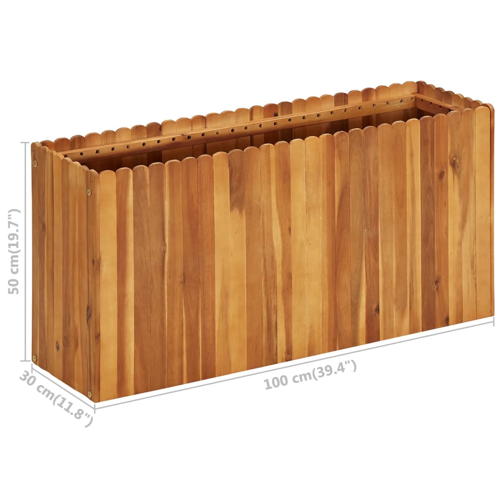 vidaXL Zahradní vyvýšený záhon 100 x 30 x 50 cm masivní akáciové dřevo