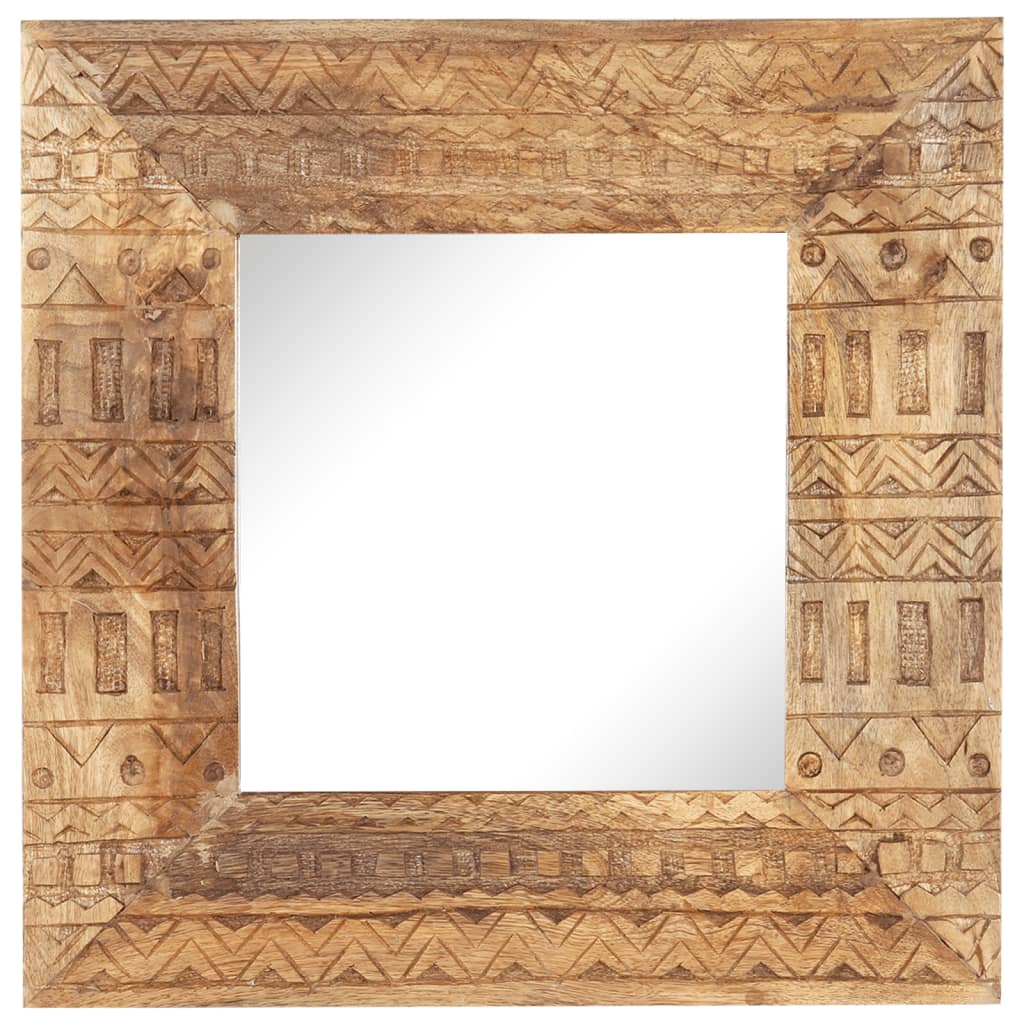 vidaXL Ručně vyřezávané zrcadlo 50 x 50 x 2,5 cm masivní mangovník