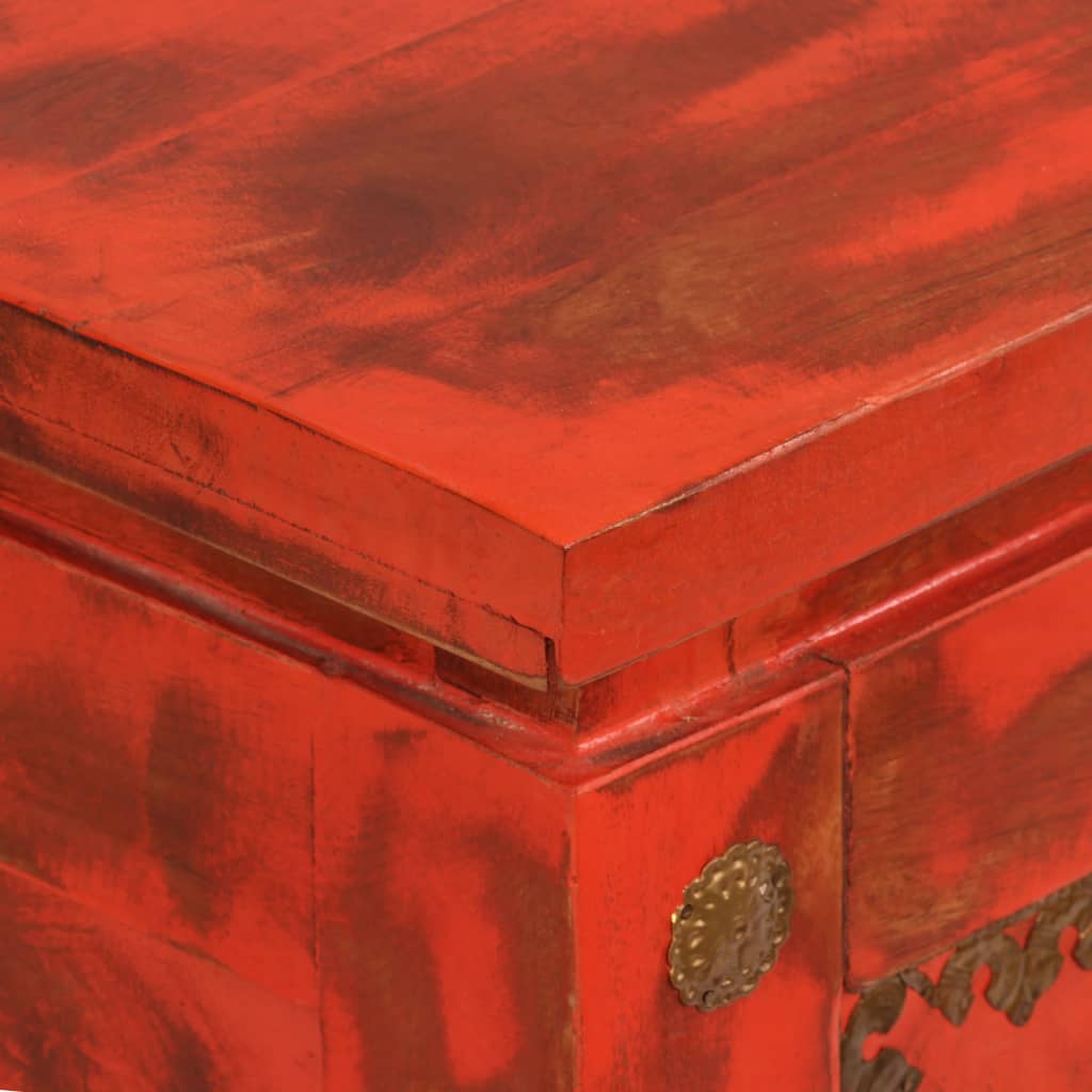 vidaXL Úložná truhla červená z mangovníkového masivu 101 x 39 x 42 cm