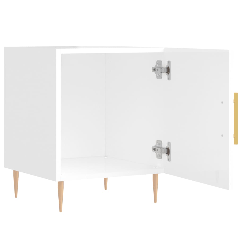 vidaXL Noční stolek bílý s vysokým leskem 40x40x50 cm kompozitní dřevo