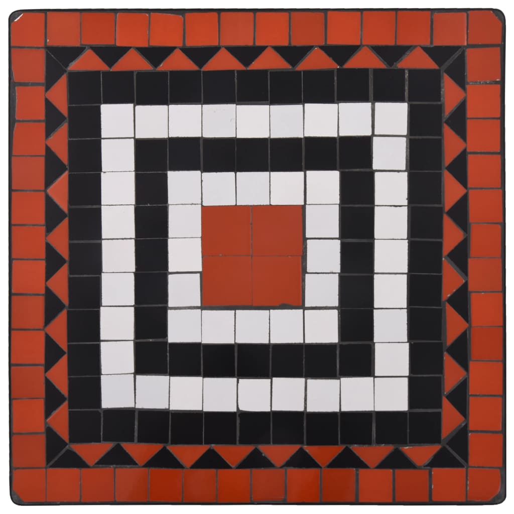vidaXL 3dílný mozaikový bistro set keramický terakotovo-bílý