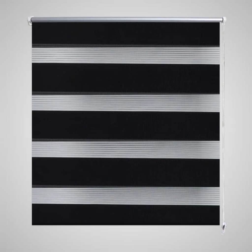 Roleta den a noc / Zebra / Twinroll 140x175 cm černá