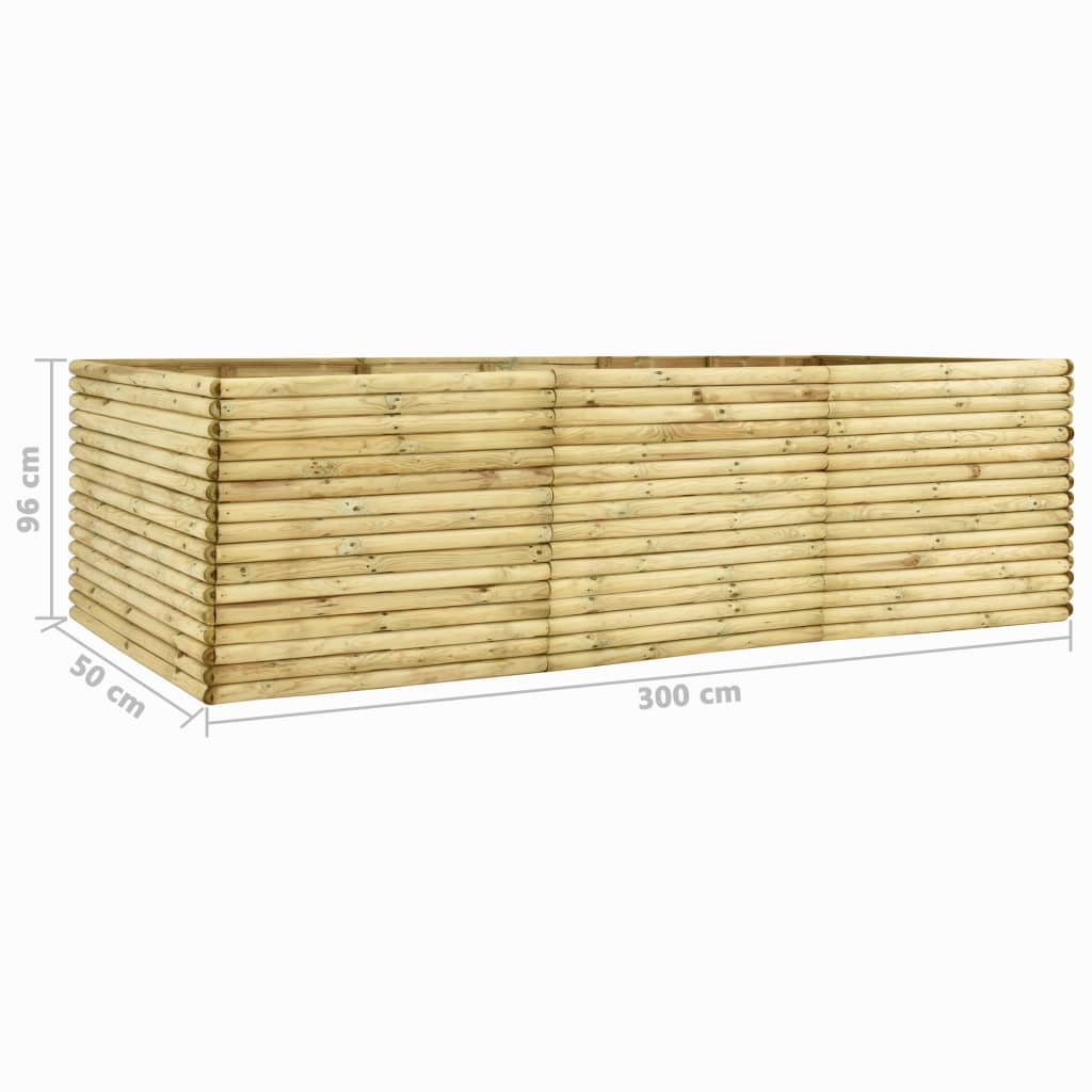 vidaXL Vyvýšený záhon 300 x 50 x 96 cm impregnované borové dřevo