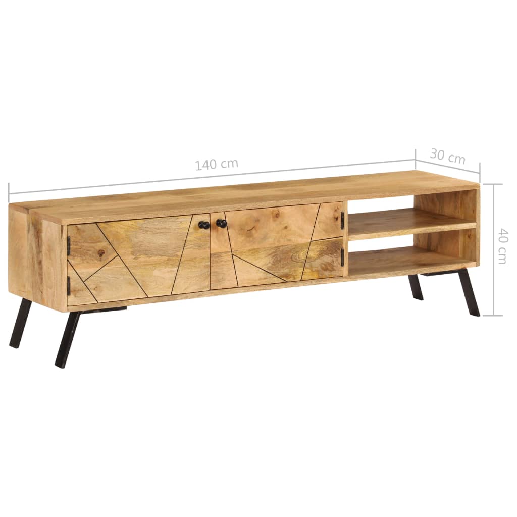 vidaXL TV stolek masivní mangovníkové dřevo 140 x 30 x 40 cm