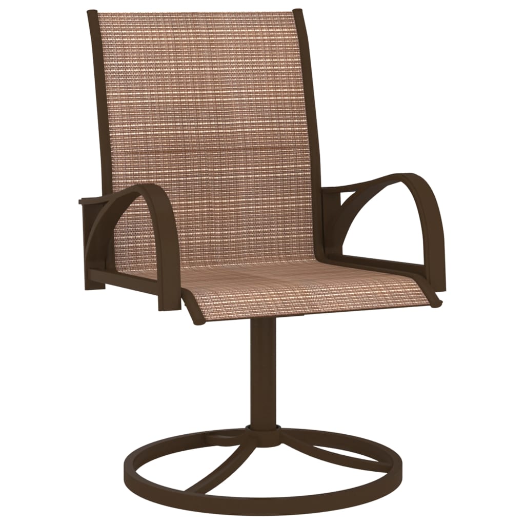 vidaXL Zahradní otočné židle 2 ks textilen a ocel hnědé