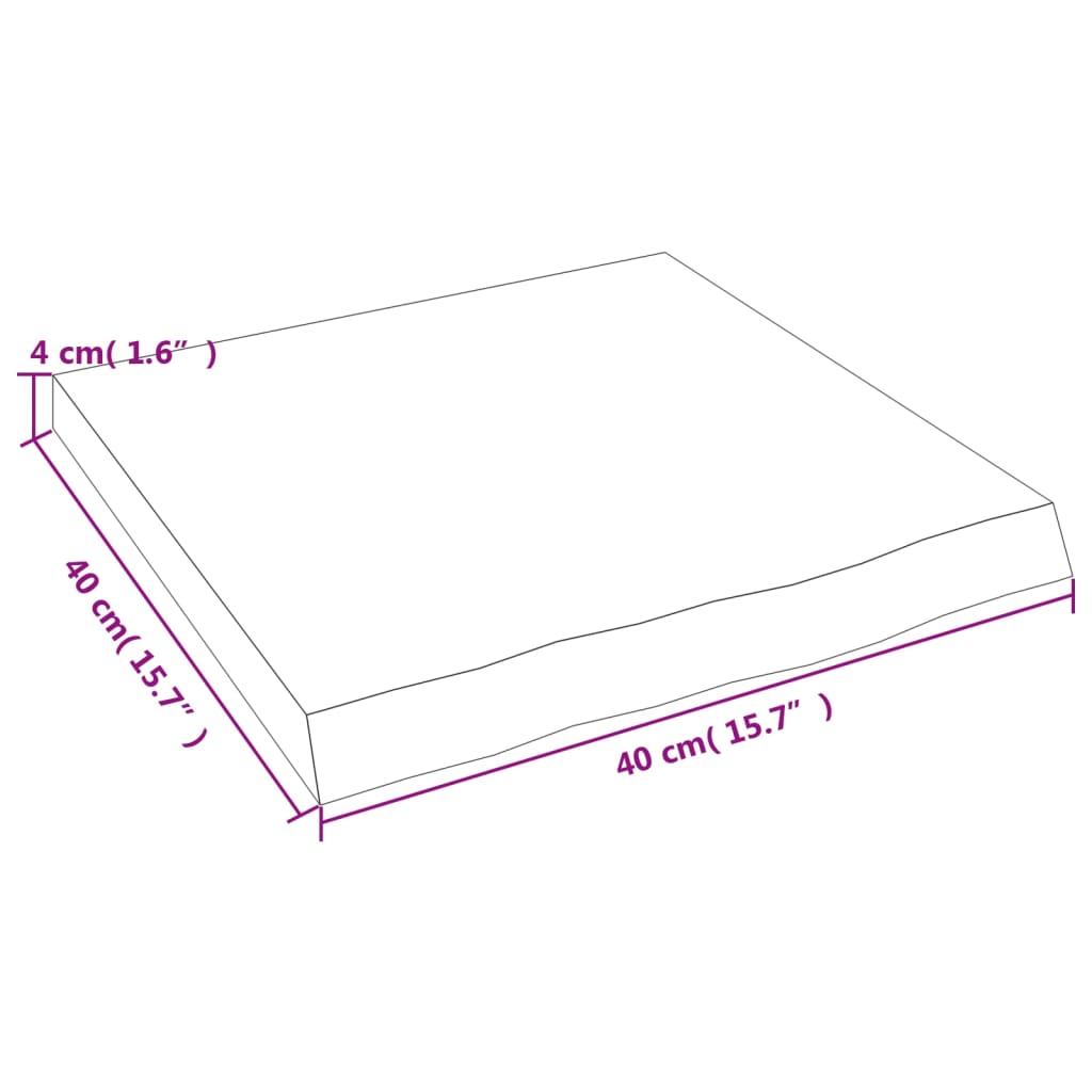 vidaXL Koupelnová deska tmavě hnědá 40x40x(2-4) cm ošetřený masiv