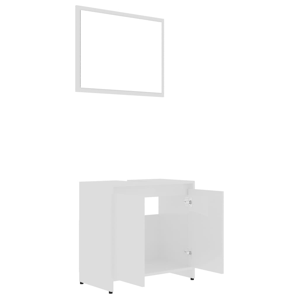 vidaXL 3dílný set koupelnového nábytku bílý vysoký lesk dřevotříska