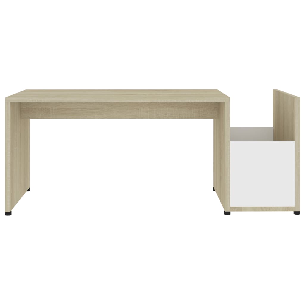 vidaXL Konferenční stolek bílý a dub sonoma 90x45x35 cm dřevotříska