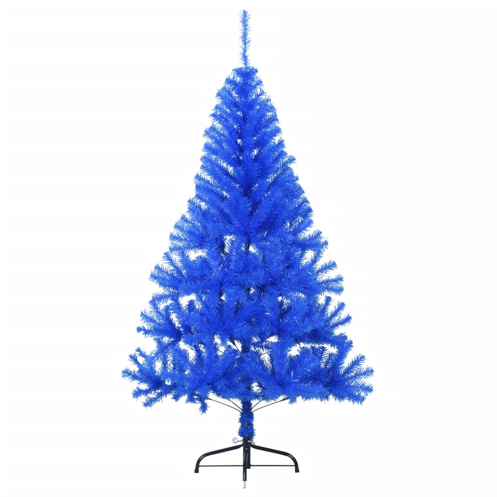 vidaXL Umělý poloviční vánoční stromek se stojanem modrý 120 cm PVC