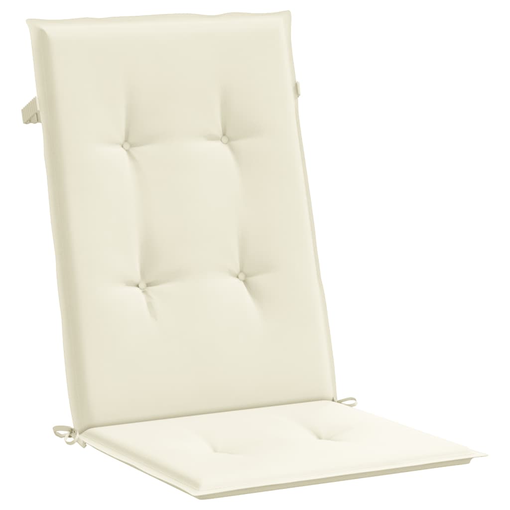 vidaXL Podušky na židli vysoké opěradlo 4 ks krémové 120x50x3cm textil