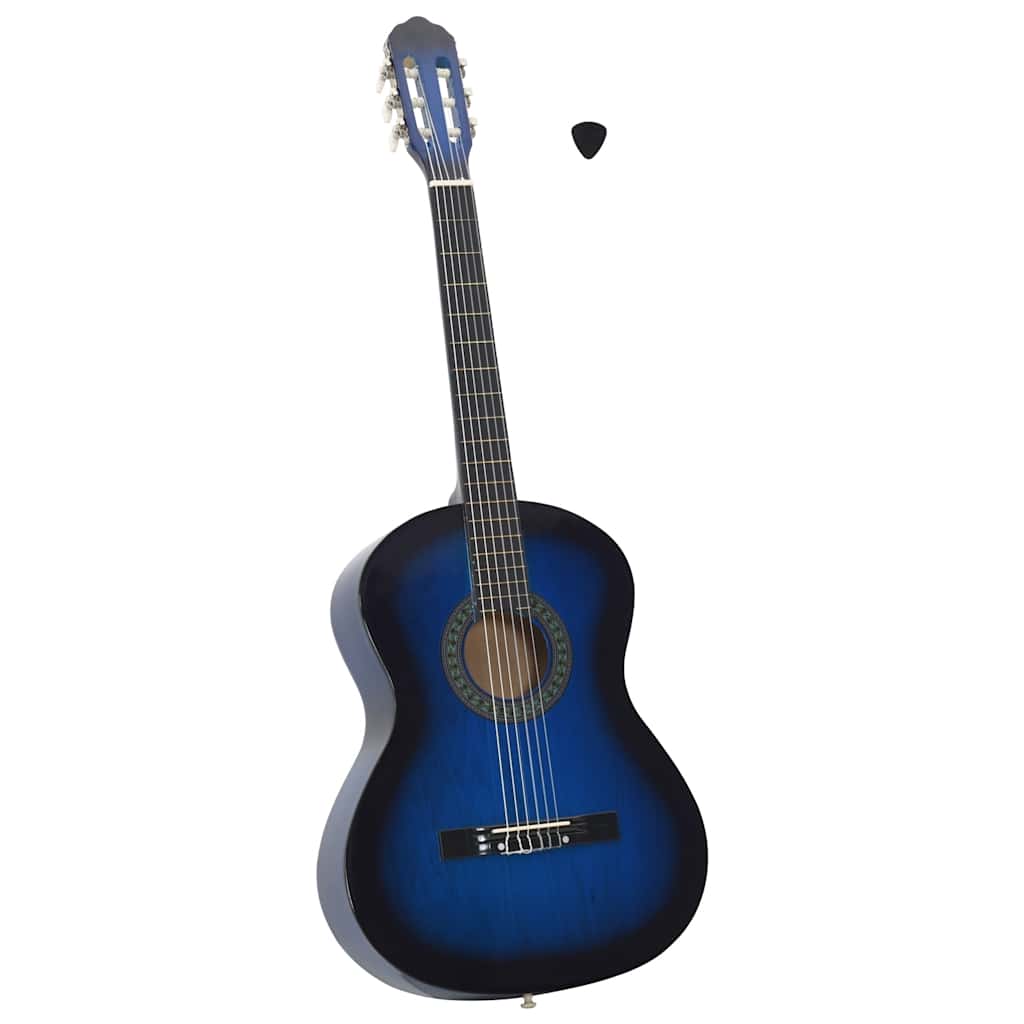 vidaXL Klasická kytara pro začátečníky modrá 4/4 39'' basswood