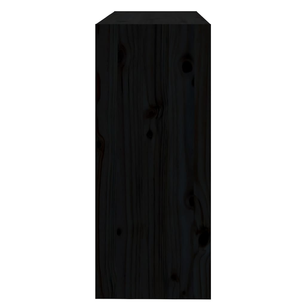 vidaXL Knihovna / dělicí stěna černá 80x30x71,5 cm masivní borovice