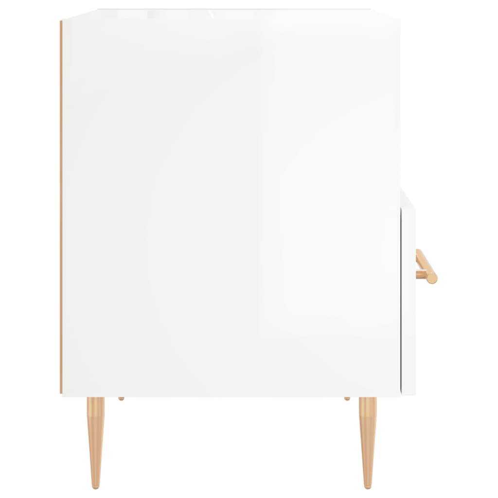 vidaXL Noční stolek bílý vysoký lesk 40x35x47,5 cm kompozitní dřevo