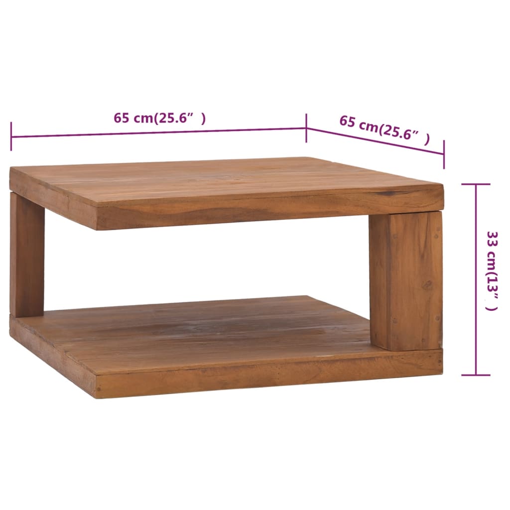 vidaXL Konferenční stolek 65 x 65 x 33 cm masivní teakové dřevo