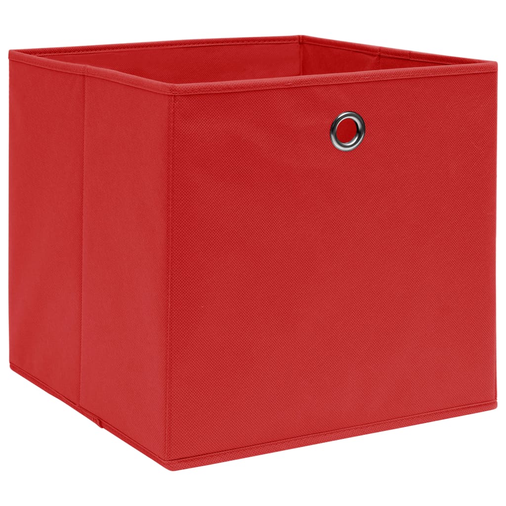 vidaXL Úložné boxy 4 ks netkaná textilie 28 x 28 x 28 cm červené