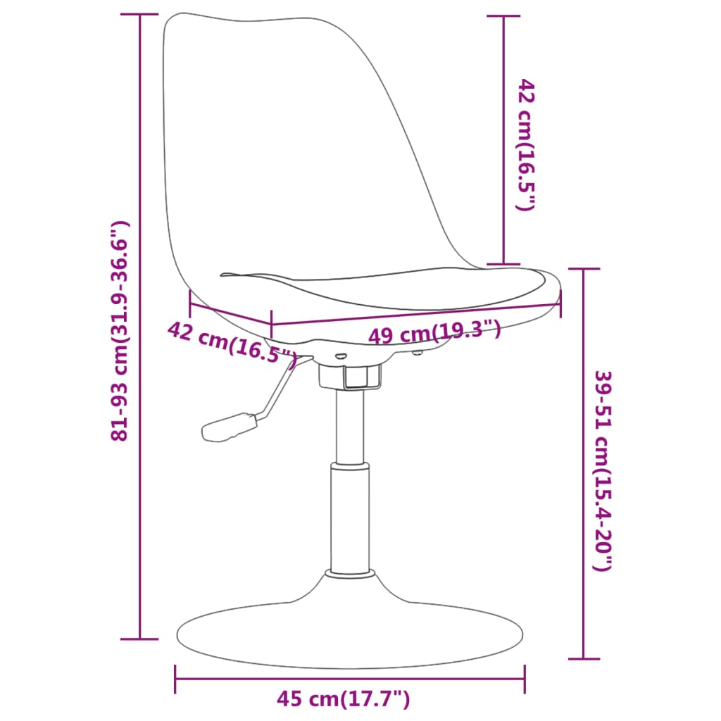 vidaXL Otočné jídelní židle 2 ks hnědé textil
