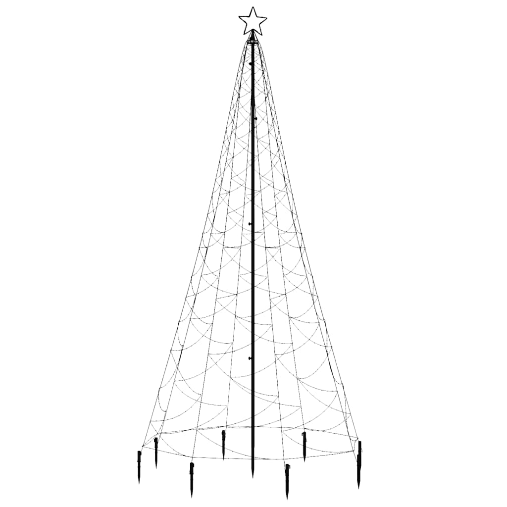 vidaXL Vánoční stromek s kovovým sloupkem 500 LED barevný 3 m