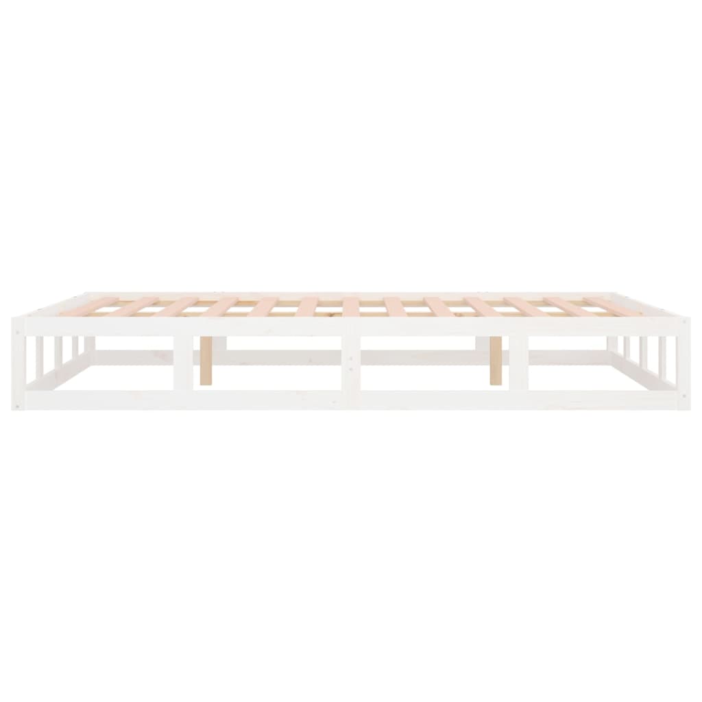 vidaXL Rám postele bílý 140 x 200 cm masivní dřevo
