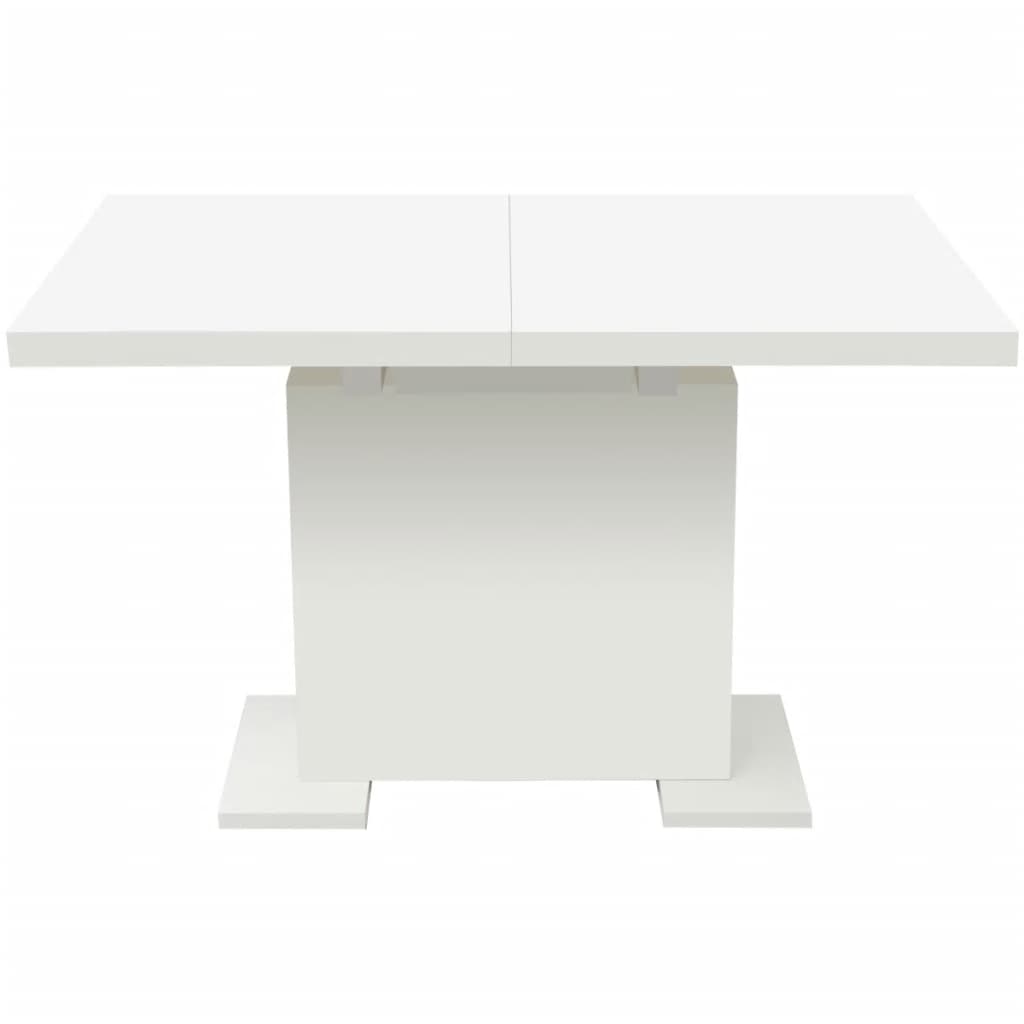 vidaXL Rozkládací jídelní stůl s vysokým leskem bílý