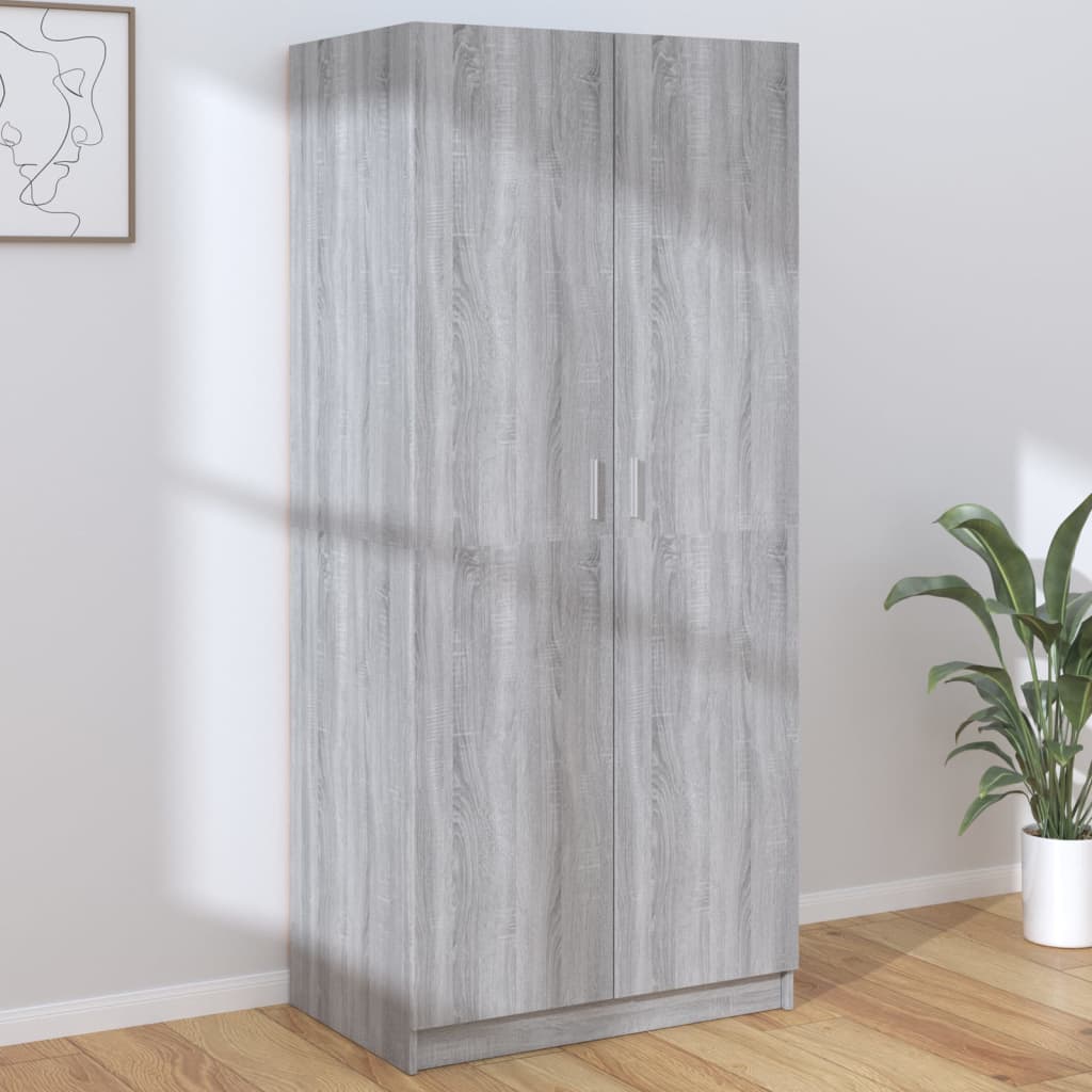 vidaXL Šatní skříň šedá sonoma 80 x 52 x 180 cm kompozitní dřevo