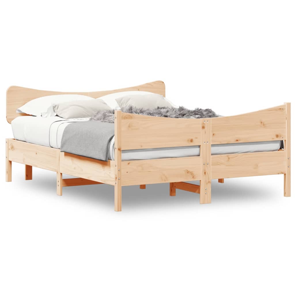 vidaXL Rám postele s čelem 140 x 190 cm masivní borovice