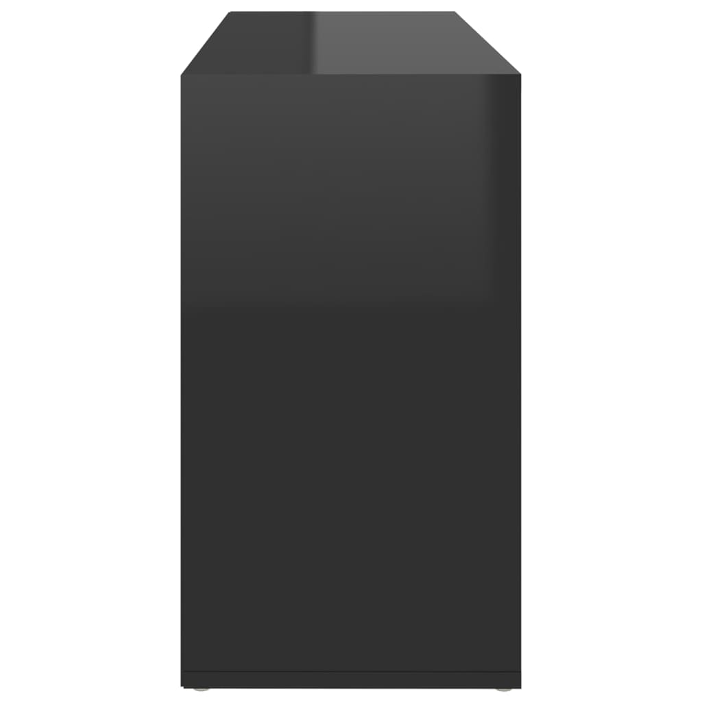 vidaXL Lavice s botníkem černá vysoký lesk 103x30x54,5 cm dřevotříska