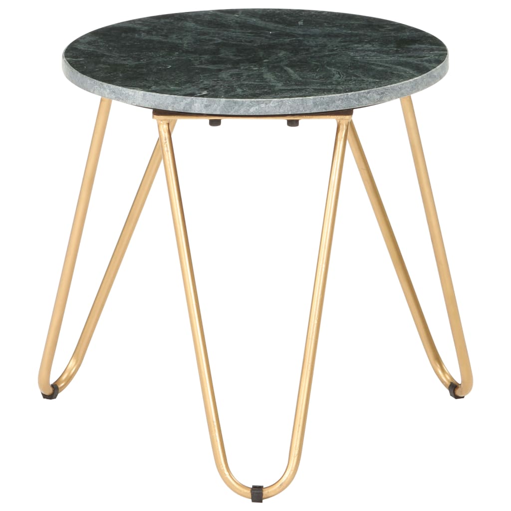vidaXL Konferenční stolek zelený 40x40x40cm pravý kámen mramorový vzor