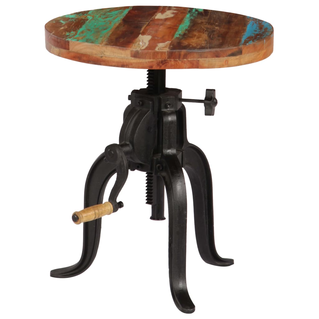 vidaXL Odkládací stolek 45 x (45–62) cm recyklované dřevo a litina