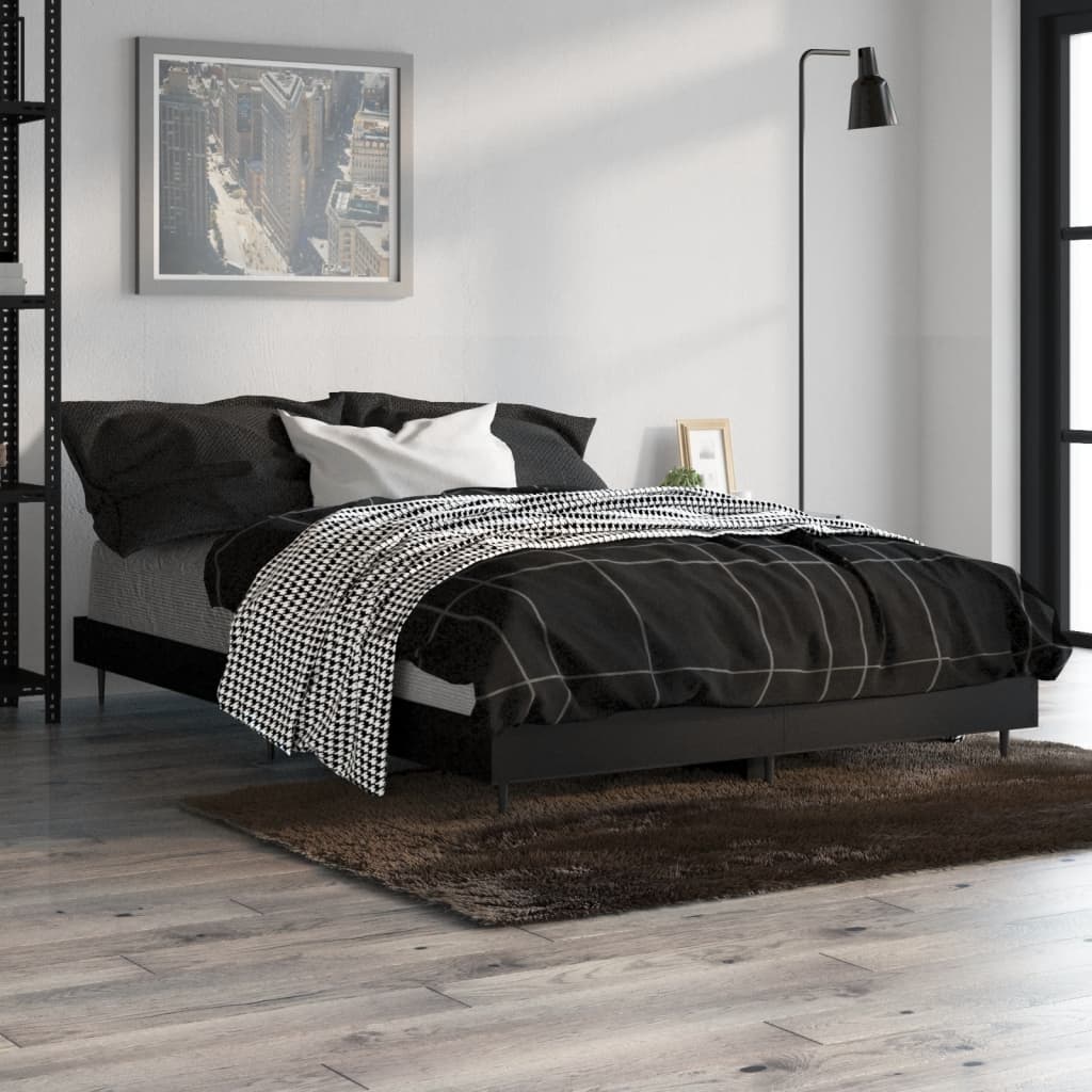 vidaXL Rám postele černý 120 x 190 cm kompozitní dřevo