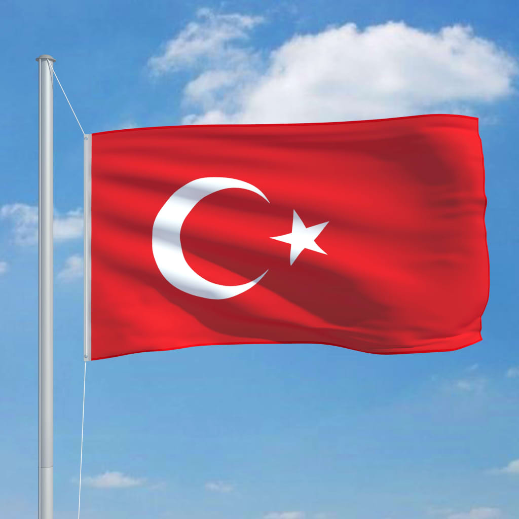 vidaXL Turecká vlajka 90 x 150 cm