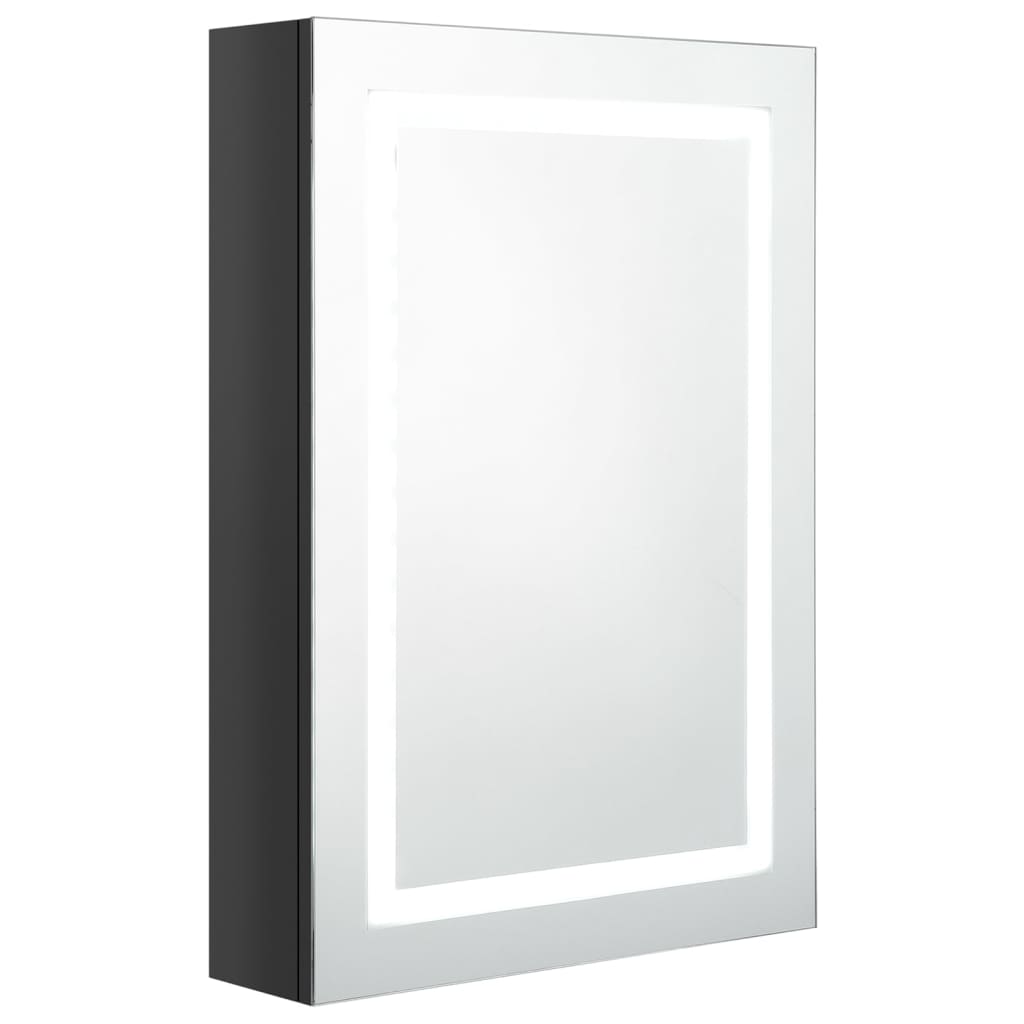 vidaXL LED koupelnová skříňka se zrcadlem zářivě černá 50 x 13 x 70 cm