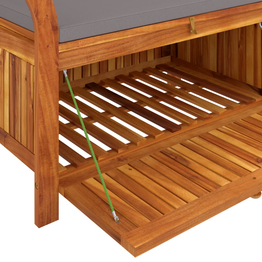 vidaXL Zahradní úložná lavice s poduškou 91 cm masivní akáciové dřevo