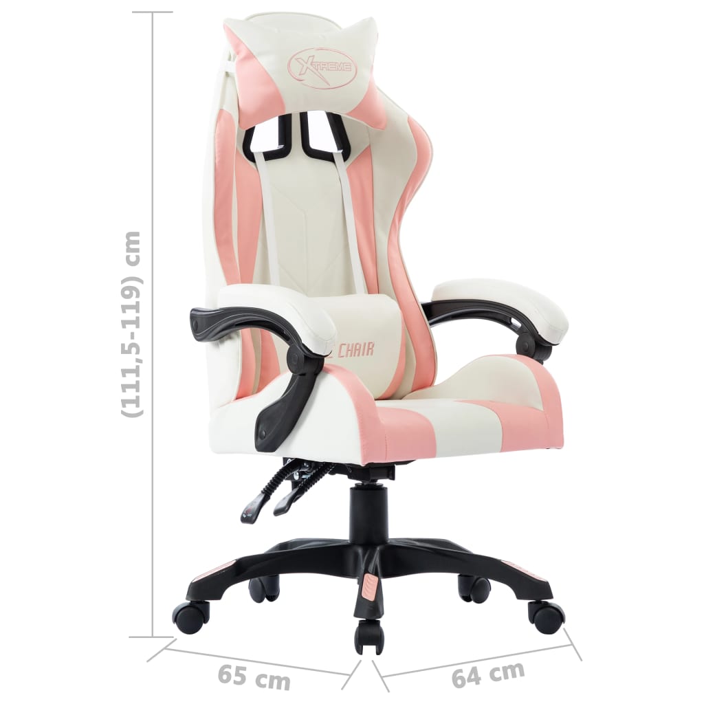 vidaXL Herní židle růžová umělá kůže