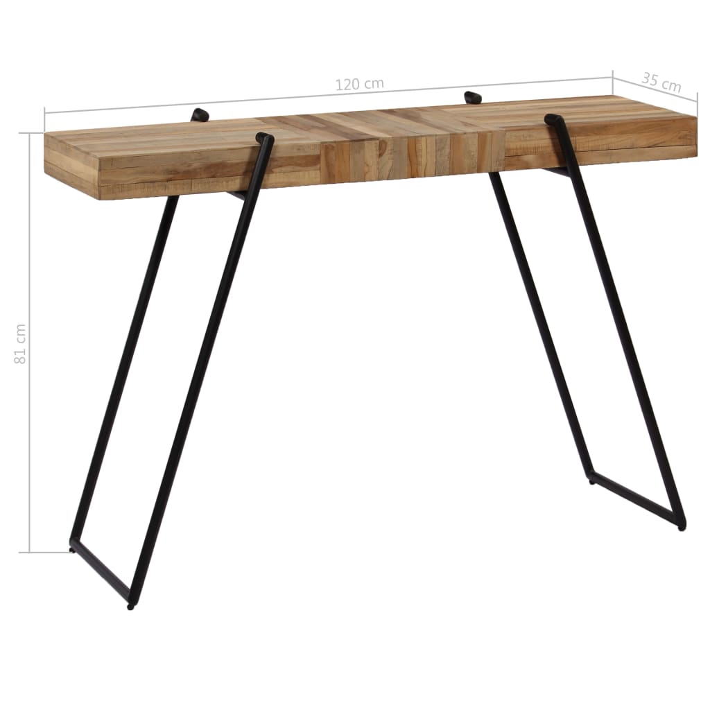 vidaXL Konzolový stolek z recyklovaného teaku 120 x 35 x 81 cm