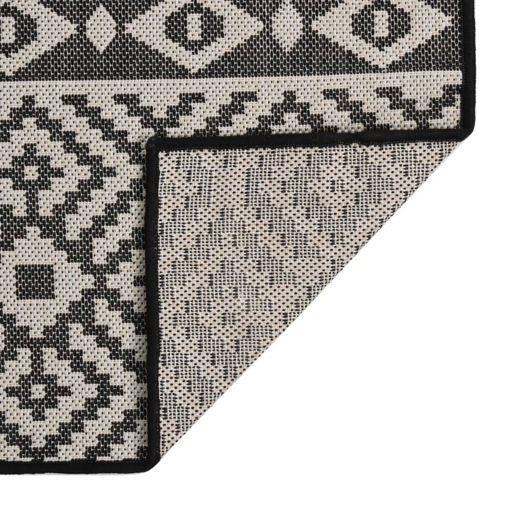 vidaXL Venkovní hladce tkaný koberec 80x250 cm černé pruhy