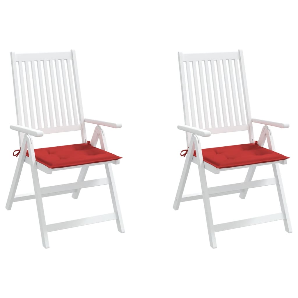 vidaXL Podušky na zahradní židli 2 ks červené 50x50x3 cm látka oxford