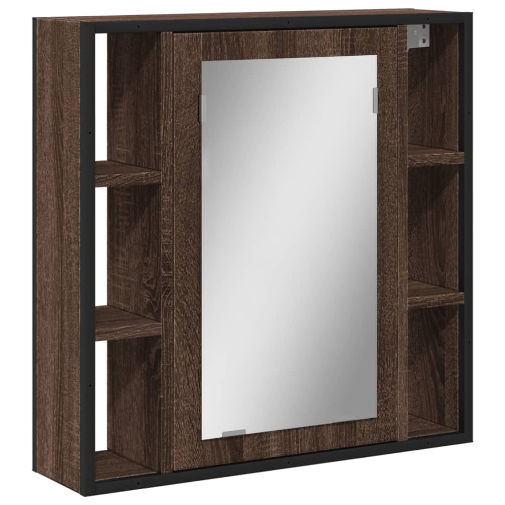 vidaXL Koupelnová skříňka se zrcadlem hnědý dub 60x16x60 cm kompozit