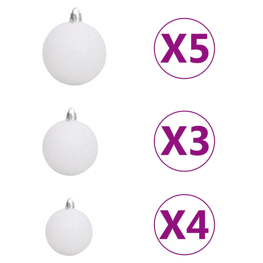 vidaXL Umělý vánoční stromek se 150 LED a sadou koulí zasněžený 150 cm